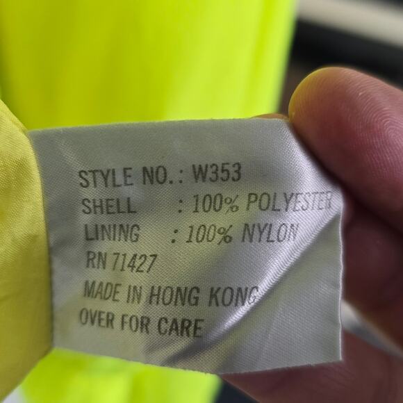 Vintage Neon Yellow Ski Jacket Bobbie Burns Size XL Removable Shoulder Pads - Picture 12 of 14